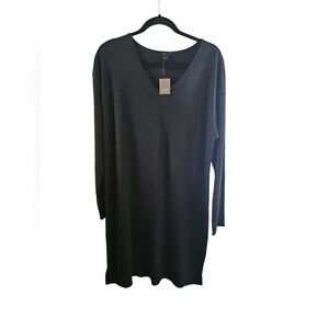 J. Jill wearever collection black ribbed dress sz large new with tags